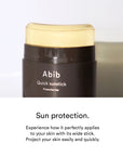 Water-resistant and sweat-proof Abib's Quick Sunstick Protection Bar with SPF 50+
