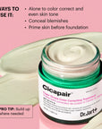 Cicapair Tiger Grass cream for evening skin tone before and after