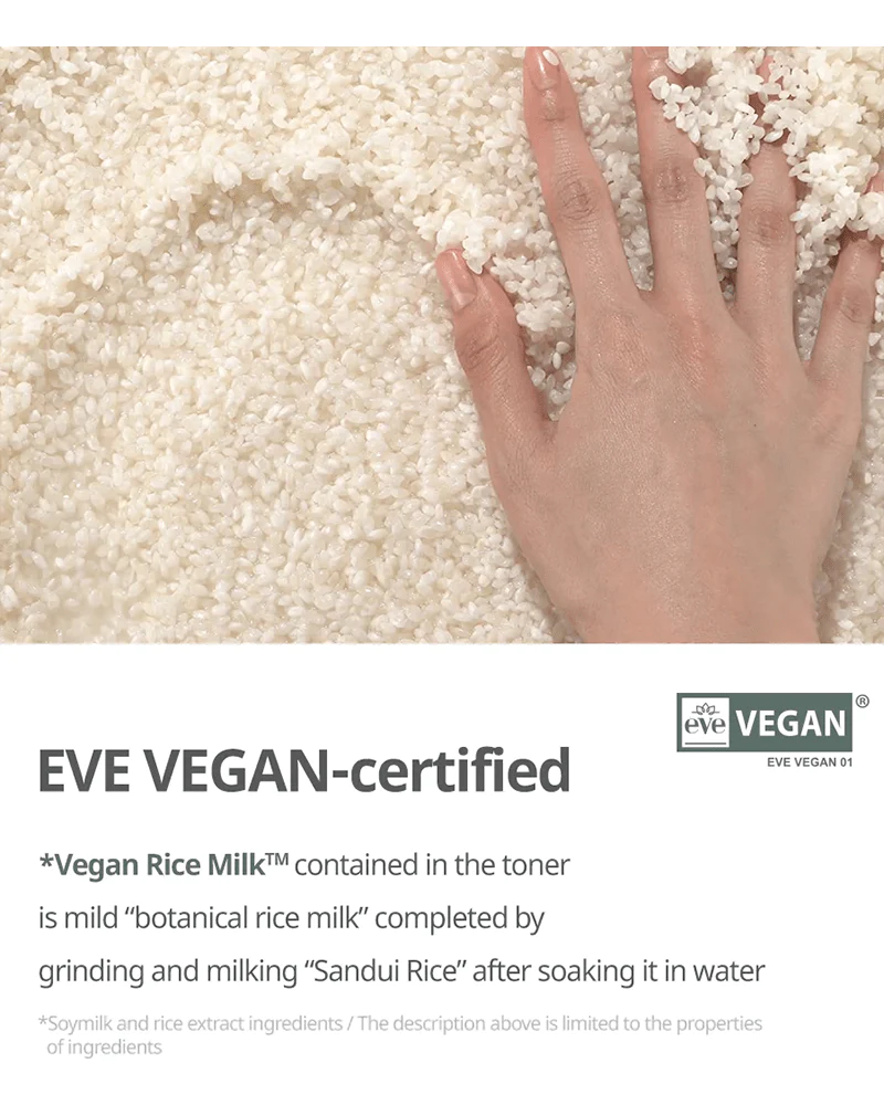 Intensive hydration vegan cream with rice milk for sensitive skin